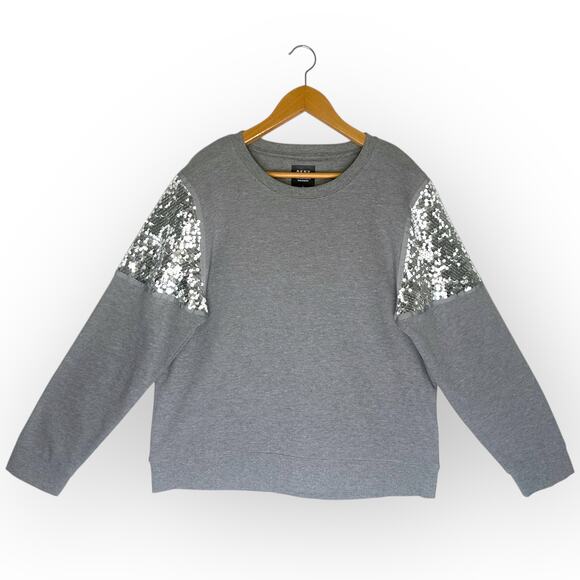 DKNY Women's The Everywhere Sweatshirt Gray Sequins Size L Glam Sweatshirt - Picture 1 of 8